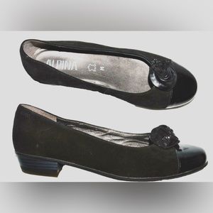ALPINA GERMANY NEW SIZE 9.5 M 6.5 H GERMANY BLACK SUEDE PATENT LEATHER SHOES